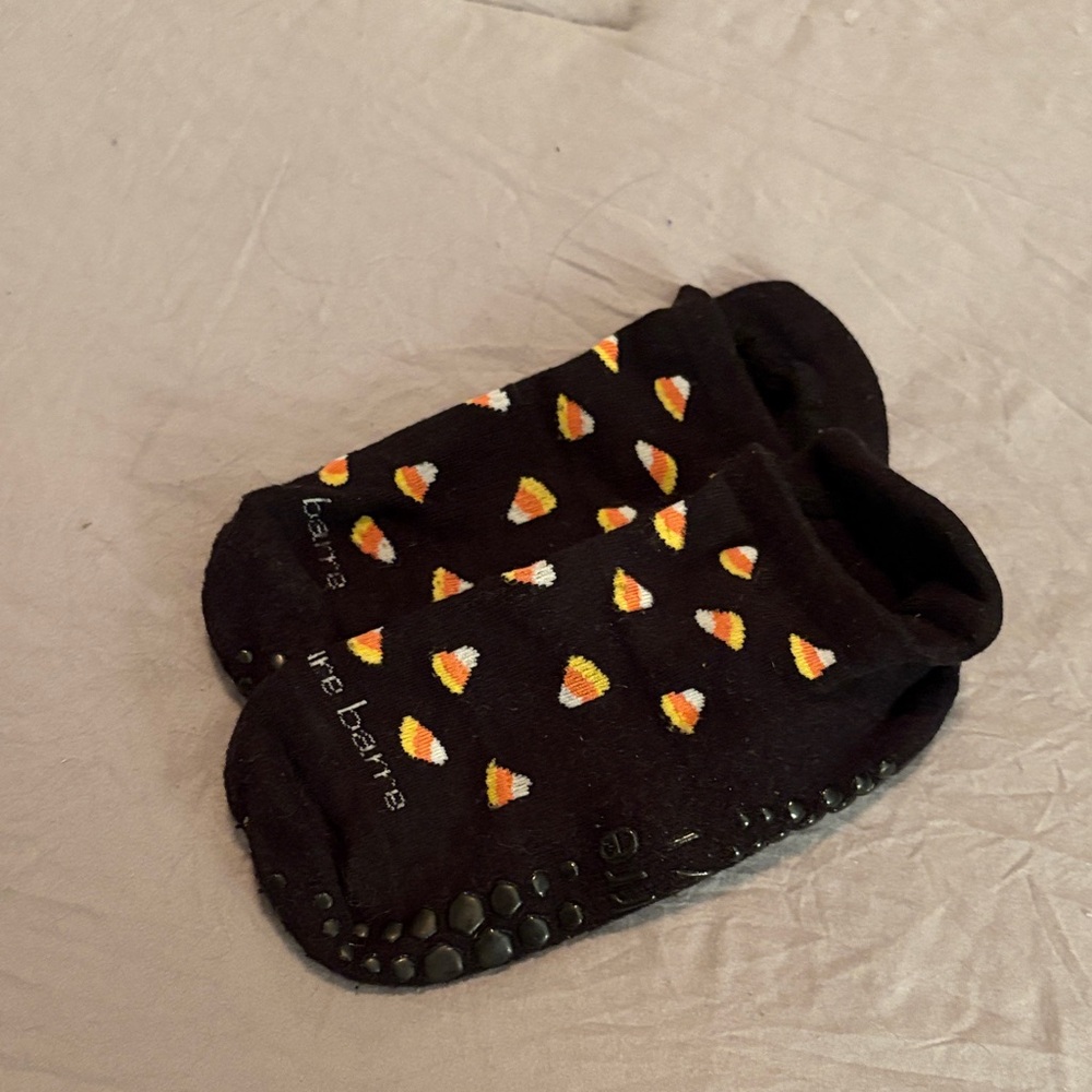 Pure Barre Black and Orange Grip Socks
